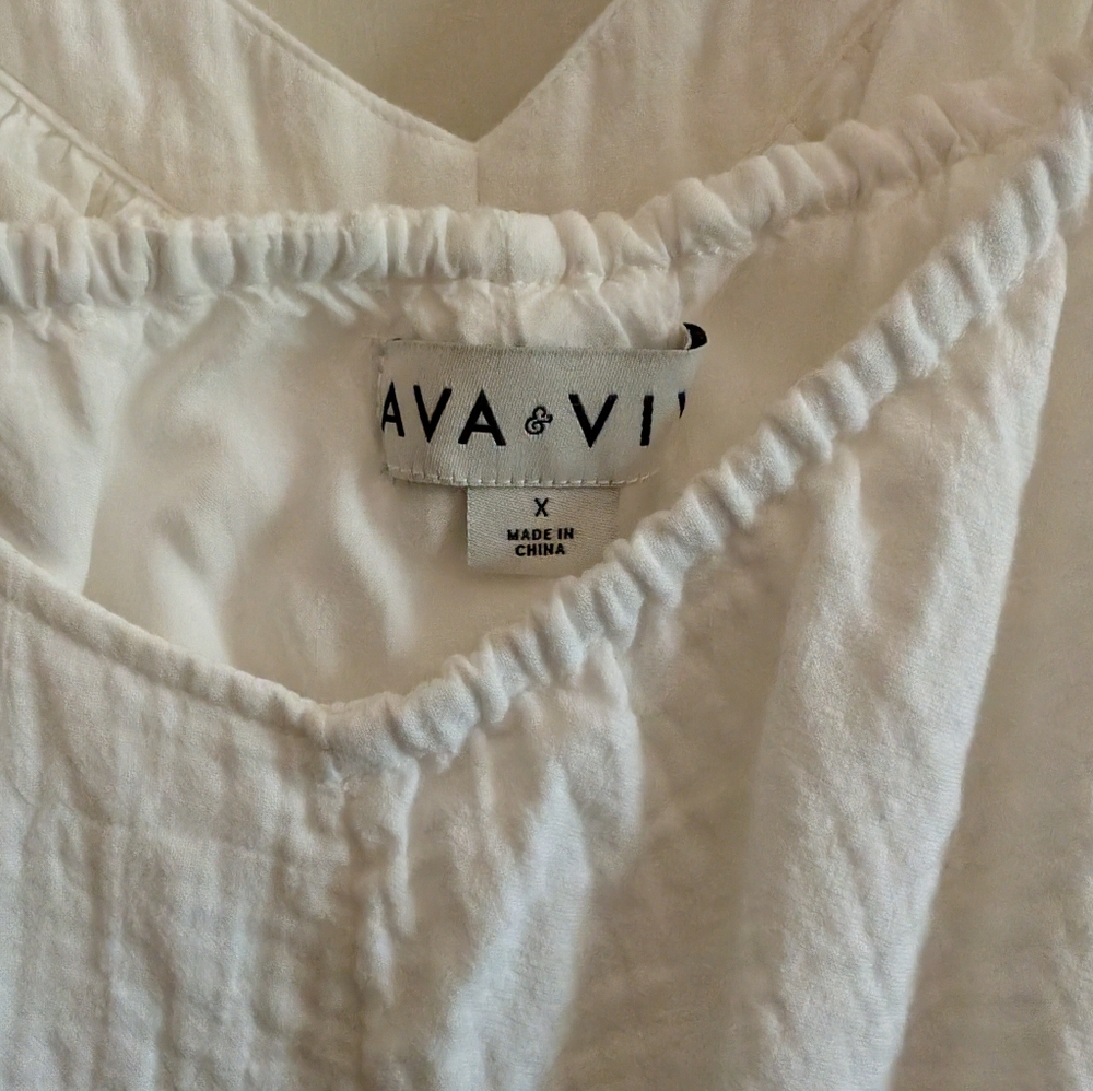 **White** Size 0x/X Ava & Viv Plus Size Mod Abstr… - image 3